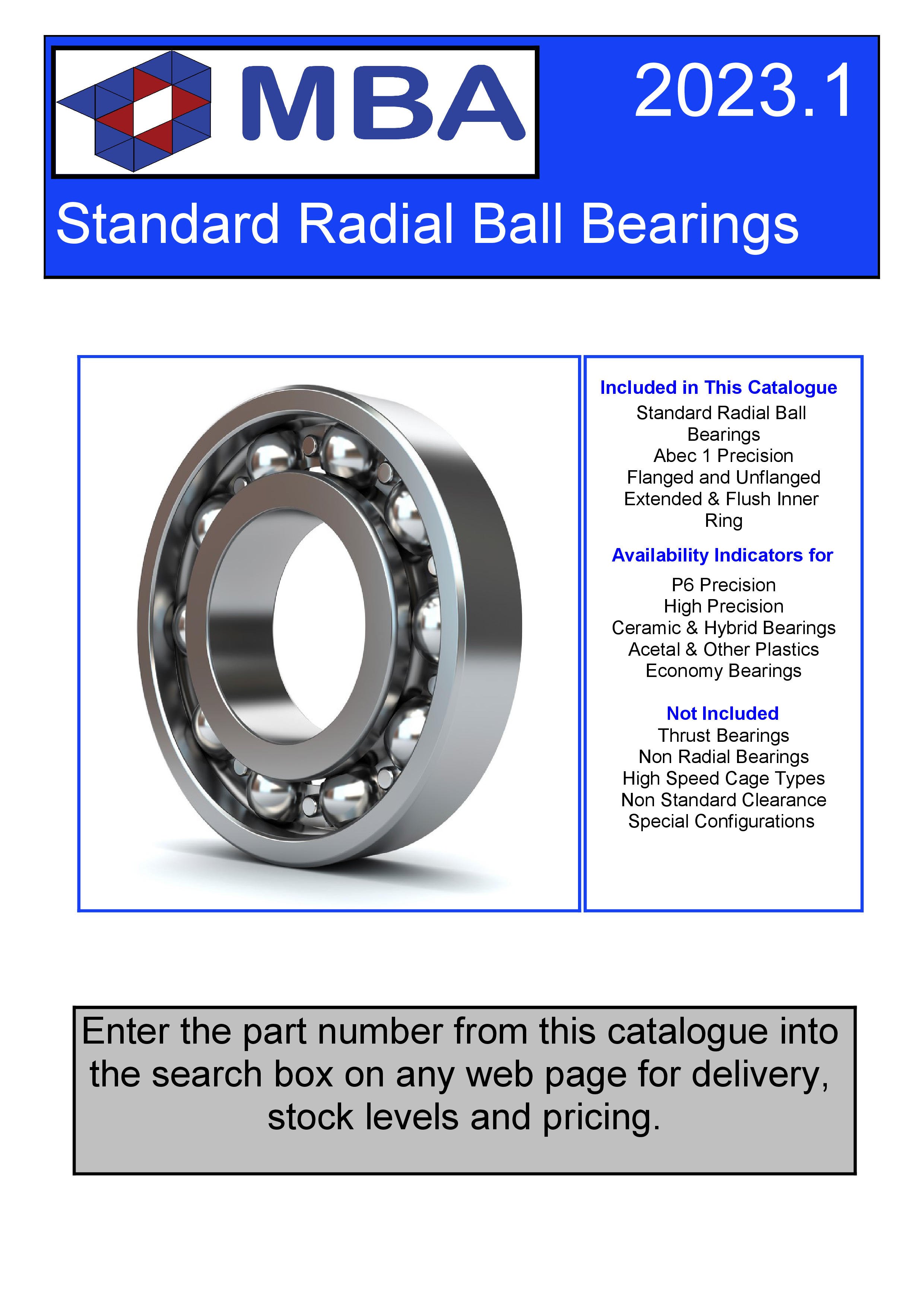 Downloadable PDF Catalogue Standard Ball Bearing Range